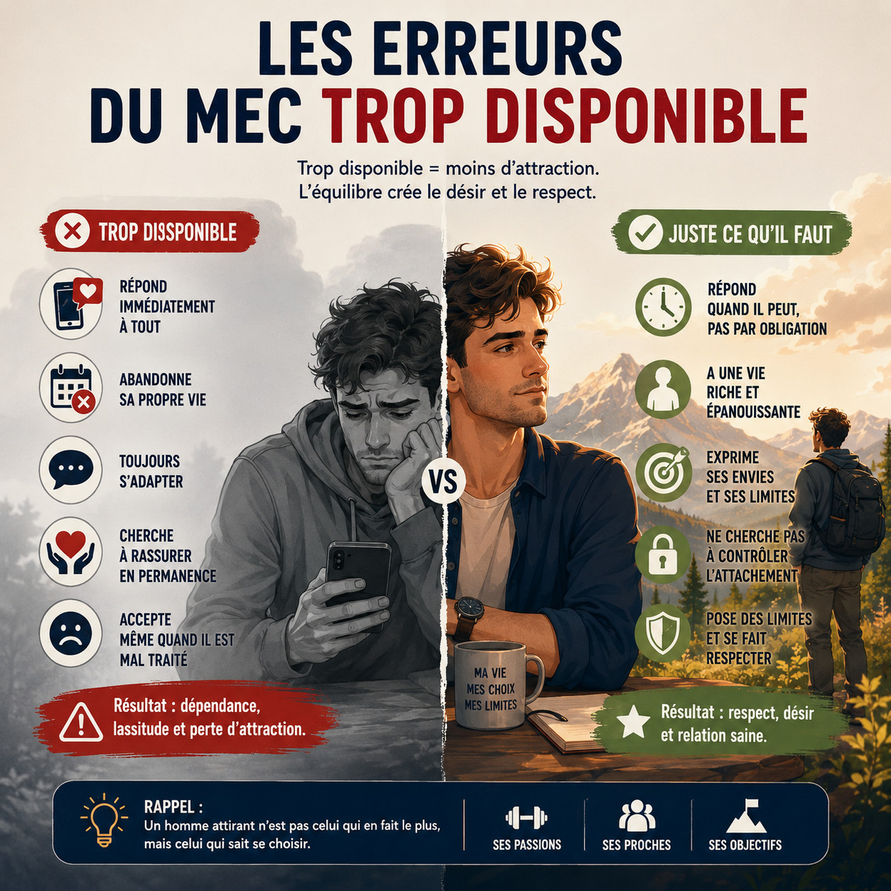 Les erreurs du mec trop disponible